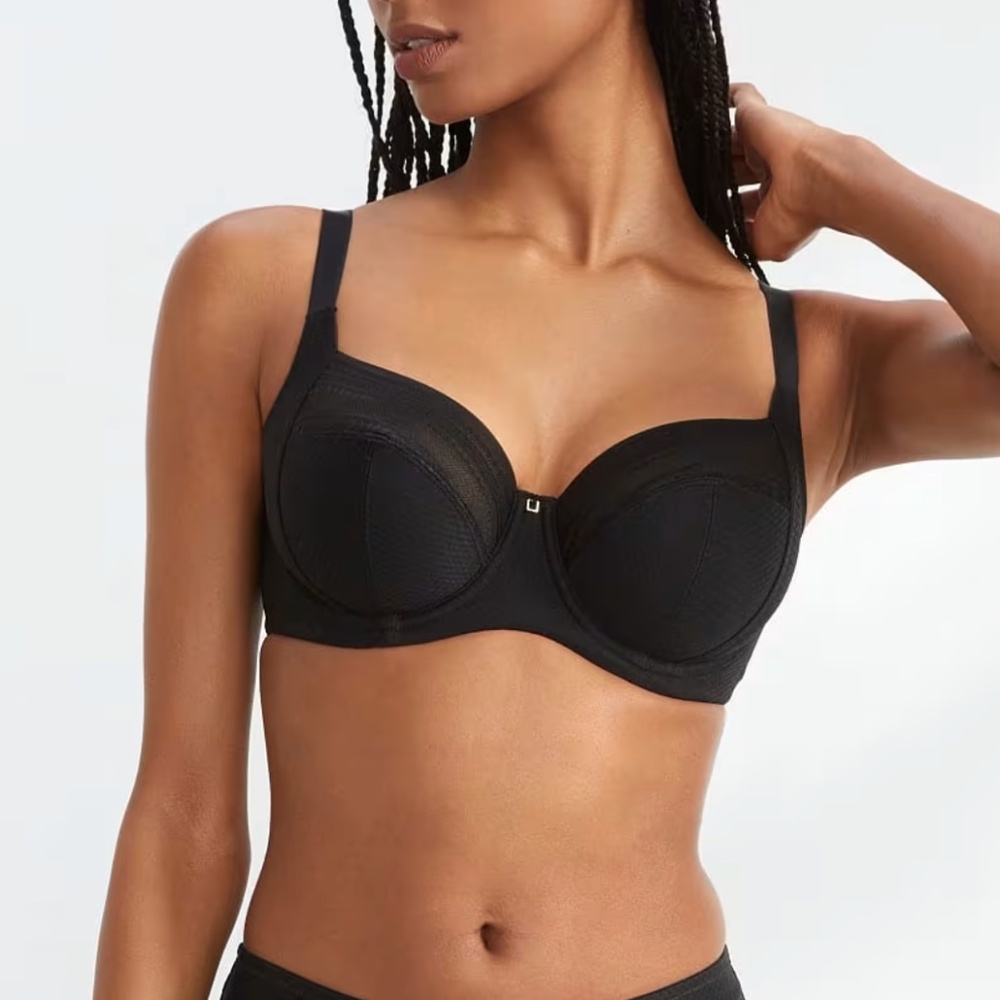 Panache Serene Side Support Full Cup Bra Black Noir 30H